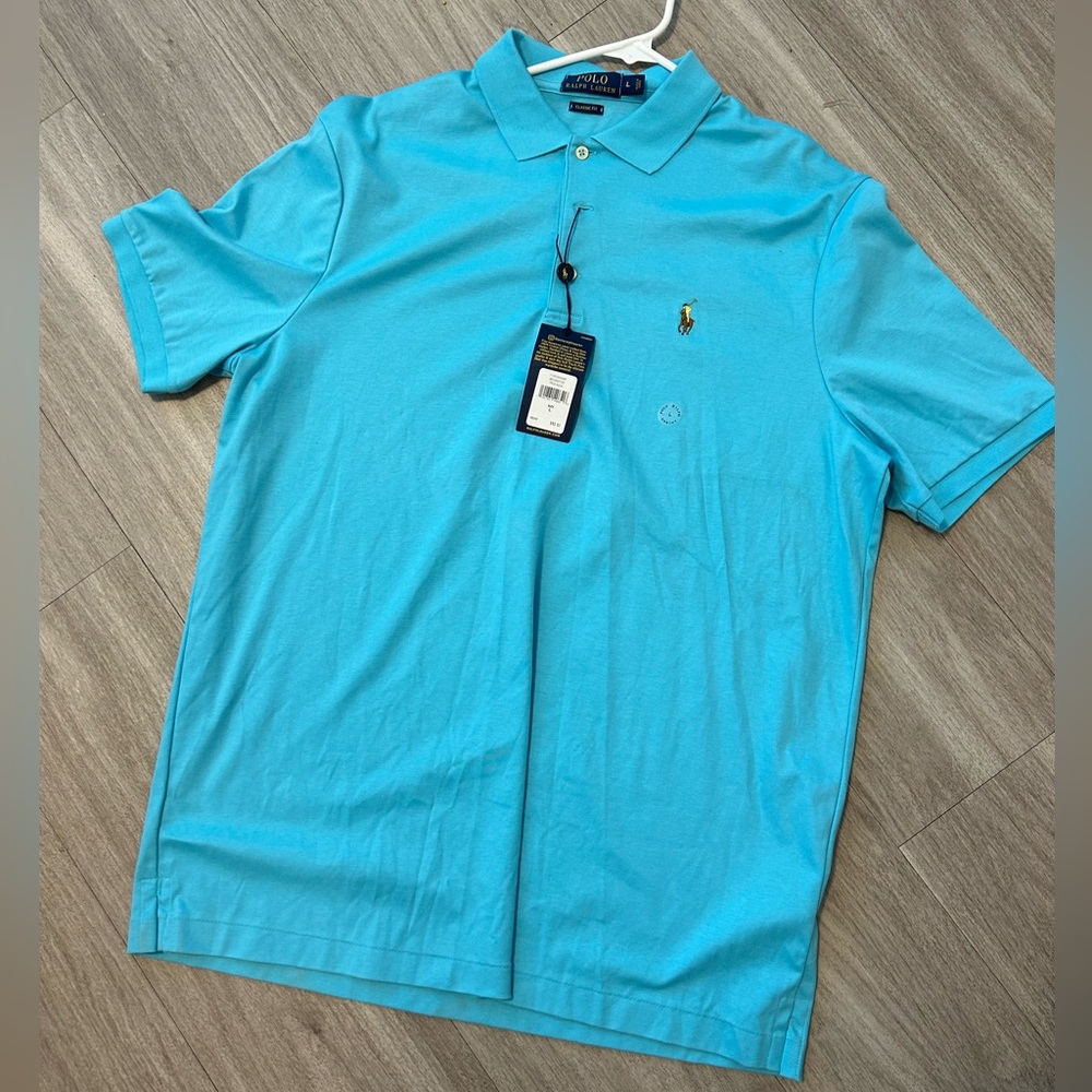 NWT Men’s POLO RALPH LAUREN Pima Cotton Soft Polo in True Aqua